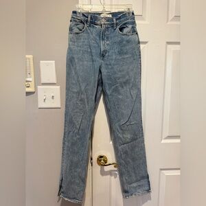 Abercrombie & Fitch Light Blue Straight Denim Jean With Slit